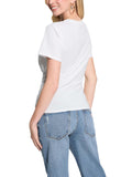 GUESS Eco Short Sleeve Lace-Up Graphic Corset Tee W5RI32K9RM1 Pure White XS
