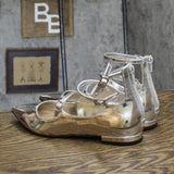 INC International Concepts Womens Valan Triple-Strapped Flats Silver Gray 8.5M