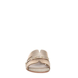 Naturalizer Niche Slide Sandal Metallic Leather Studded Champagne Brown 8M