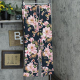 Room Service Womens 2-Piece Shawl Collar Pajama Set 1730042 Pink/Black Floral S