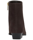 INC International Concepts Side Zip Low Heel Ankle Booties Truffle Brown 5M
