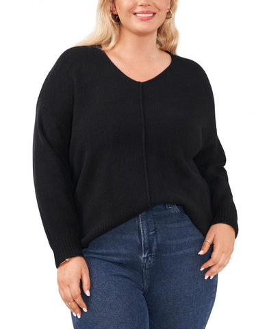 Vince Camuto Womens Plus Size Cozy V-Neck Long Sleeve Sweater 9261255