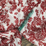 Namyang Ruched Front Long Sleeve Babydoll Dress Red Floral See Measurements