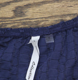 NY Collection Womens Textured 3/4 Sleeve Honeycomb Henley Top Dark Blue M