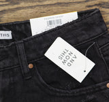 And Now This Womens Distressed Ultra High Rise Straight Jeans Black 29
