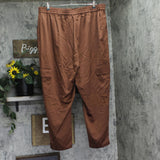 Bar III Trendy Satin Cropped Cargo Pants 100193656WN Root Beer Brown 3X