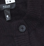 Aqua Womens 100% Cashmere Cropped Wide Sleeve Crewneck Cardigan Dark Brown 2XS