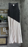 DKNY Womens Satin Colorblocked Slip Dress DD4K6D69 Black / Cloud / Eggshell 8