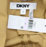 DKNY Womens Single-Button Front Pocket Notch Collar Blazer Whiskey Brown 6