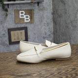 Journee Collection Topline Square Toe Slip-On Block Heel Ivory Off White 8.5W