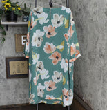 Ava & Viv Women's Plus Size Floral Print 3/4 Sleeve Dress 564899 Green 3X