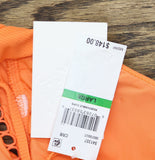 Becca Modern Edge Ribbed Cut-Out One Piece Swimsuit 541357 Coral Rose Orange L