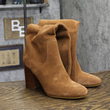 Michael Michael Kors Womens Suede Leigh Boot Dress Block Heel Luggage Brown 9M