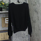 Black Tape Womens Textured Knit Stretchy Raglan-Sleeve Sweater 1927002 M Black S
