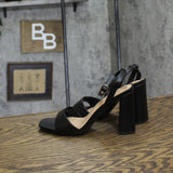 A New Day Womens Haley Ankle Strap Single Band Flare Heels 92562636 Black 6.5M