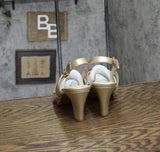 Easy Street Womens Sol Heeled Sandal Heels SOL Champagne Gold 8.5W