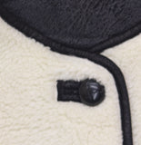 Universal Thread Shearling Button Piped Crewneck Casual Coat Cream Off White M