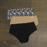 DKNY Womens 3-Pk. Litewear Cut Anywear Hipster Underwear Black Glow Love Print S