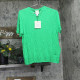 Calvin Klein Fine Gauge Short-Sleeve Lightweight Viscose Sweater Blossom Green L