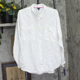 Nautica Weekend Button Down Long Sleeve Shirt 26W501 Bright White L