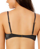 Salt + Cove Womens Solid Lurex Twist-Front Bralette Bikini Top SC25081BT Black M