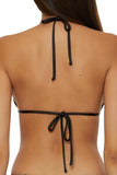 Becca Womens Standard Color Sheen Triangle Bikini Top 109057 Black M