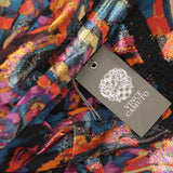 Vince Camuto Womens Novelty Metallic Chiffon Fit & Flare Dress Red Multi 16