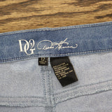 DG2 by Diane Gilman Womens Mini Bootcut Stretch Jeans Light Blue 12