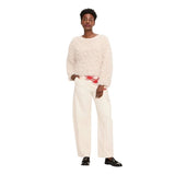 Woolrich X TGT Loopy Fuzzy Yarn Crewneck Pullover Sweater Cream Off White L