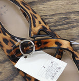 A New Day Tasmin Velvet Crisscross Strap Flats 94568227 Leopard Brown 7M