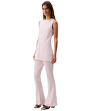 Calvin Klein Womens Tailored Knit Pull-on Flare Leg Crepe Pants Pearl Pink L