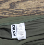 DKNY Halter V-Neck Shirred Tankini Top DIMKS215 Moss Green S
