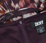 DKNY Womens Printed Surplice-Neck Tie-Waist Dress DD4FI786 Raisin Purple Multi 8