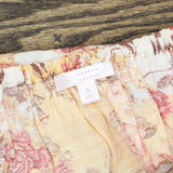 LC Lauren Conrad Off the Shoulder Button Up Blouse Shirt Top Brown Multi S