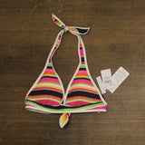 Trina Turk Womens Reversible Anniversary Stripe Bikini Swim Top Pink Multi 6
