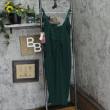 Emerald Sundae Womens Plus Ruched Drapey Midi Dress GRWP3405 Hunter Green 14W