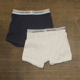 Calvin Klein Modern Cotton Boxer Brief Underwear 2-Pack Heather Blue / White XS