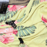 Global Chic By Iman Boho Chic Maxi Dress with Head Wrap Yellow Floral 3X Tall