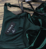 B. Darlin Strap Square Neck Asymmetric Layered Skirt Dress Dark Green 0