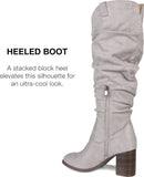 Journee Collection Womens Aneil Slouch Boot with Slouchy Vegan Suede Gray 7.5M