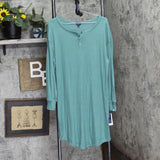 Gap Body Women's Henley Dorm Long-Sleeve Sleepshirt G1062XDLMA Boggy Green L