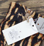 A New Day Block Heel Ankle Boots with Memory Foam Tiger Print Brown Multi 7M