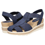Easy Street Womens Freeport Wedge Heeled Sandals FREEPORT Navy Blue 8.5M