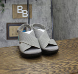 JBU Womens Alyssa Wedge Sandal B3ALA19 Gray Shimmer 8M