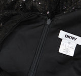 DKNY Womens Sequinned Pleated Tie-Waist Evening Gown ED4GZ398 Black 16