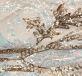 R & M Richards Flutter Sleeve Sequined Evening Formal Dress Pink Champagne 8