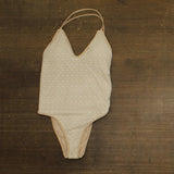PQ Margot Lace Overlay One Piece Swimsuit BIS-5029P Biscotti Brown S