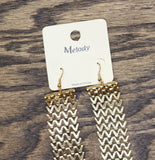Melody Womens Fashion Dangly Chevron Link Chain Earrings Gold Yellow 5"