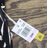Anne Cole Drape Front Underwire Tankini Swim Top Palm Chic Black Multi 22W