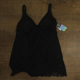 Swim Solutions Tummy Control Lace Swimdress One Piece 60200108X Black 20W